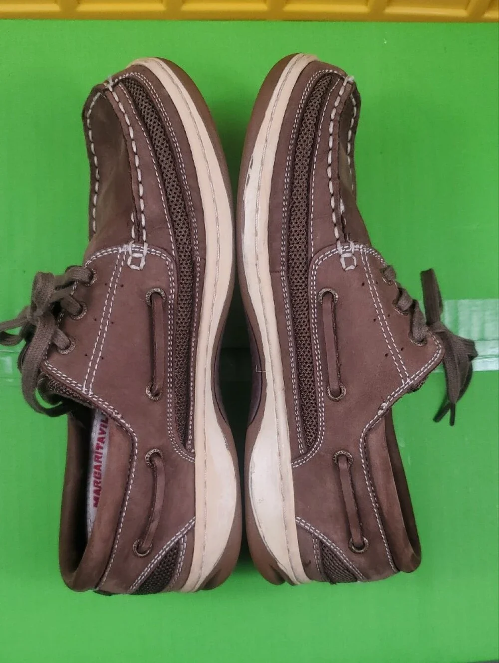 Margaritaville Diamond Head Leather Boat Shoes Men’s 8.5 Brown MG8001C